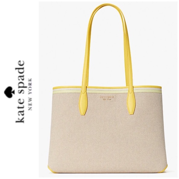 NWT Kate Spade all day tote beige yellow - Picture 4 of 7